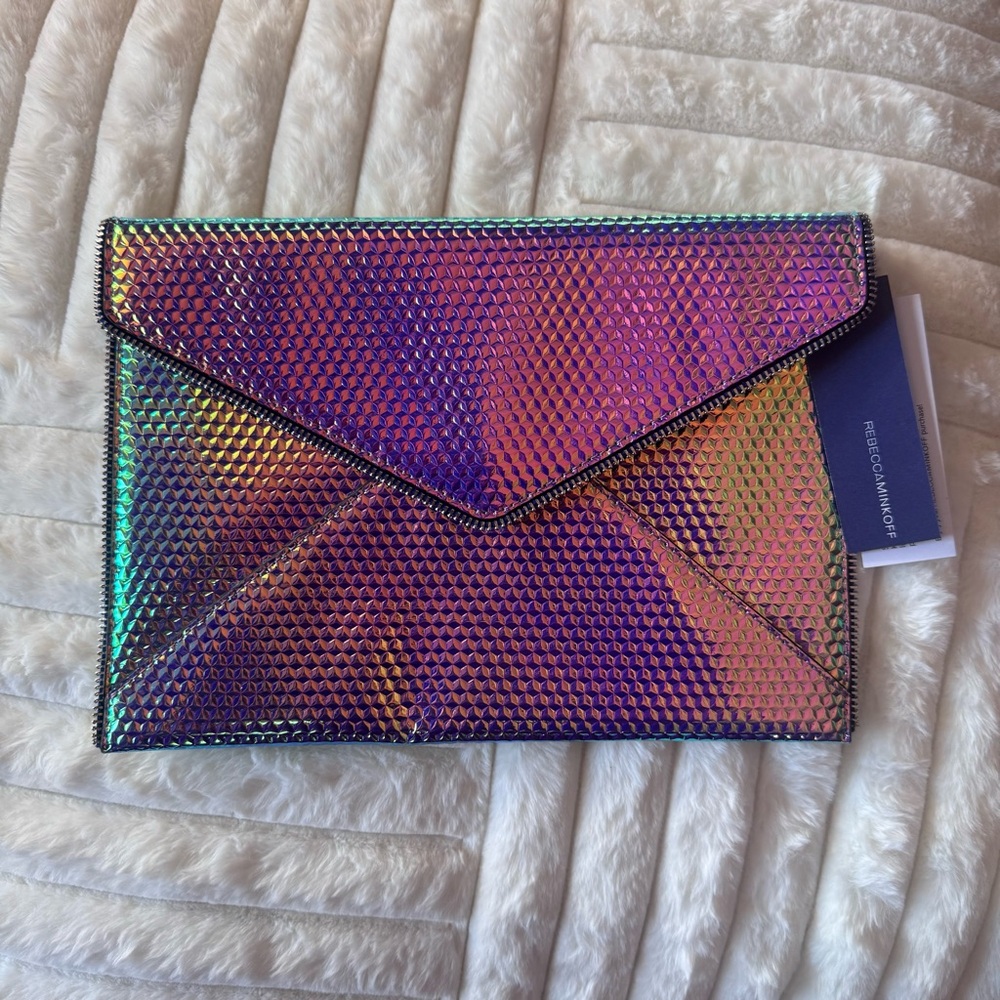 Rebecca Minkoff Iridescent Purple Envelope Clutch